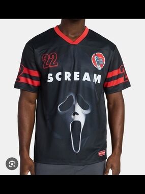 Scream Graphic Black & Red Jersey Shirt